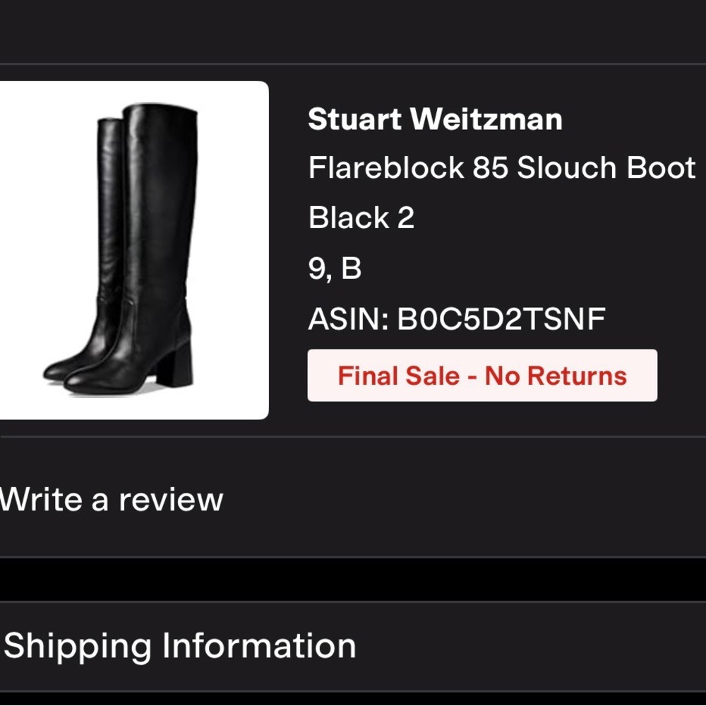 Stuart Weitzman Black Knee high leather Boots, never worn